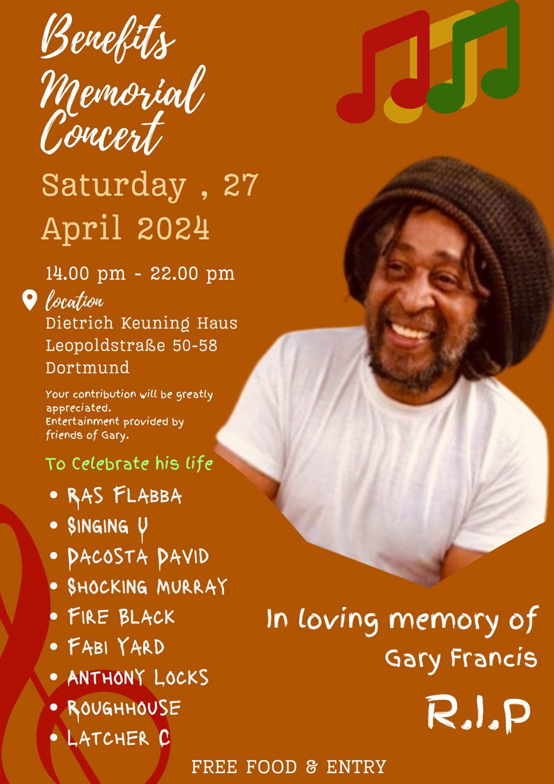Gary Francis - Benefits Memorial Concert 2024