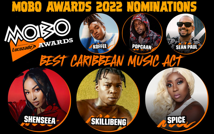 MOBO Awards 2022 Nomination for Koffee, Popcaan, Spice, Sean Paul, Shenseea & Skillibeng