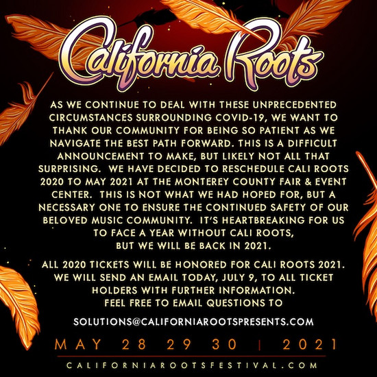 CANCELLED: California Roots Festival 2020