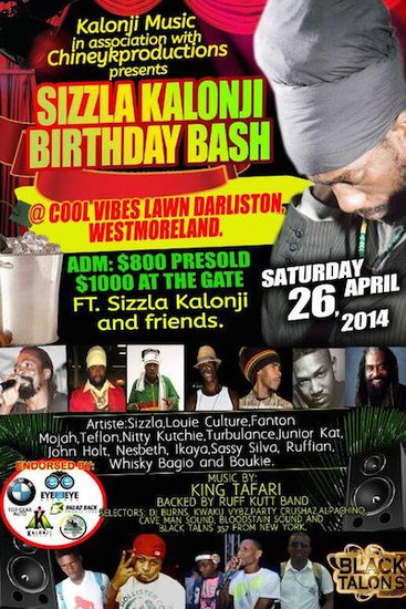 Sizzla Kalonji Birthday Bash 2014