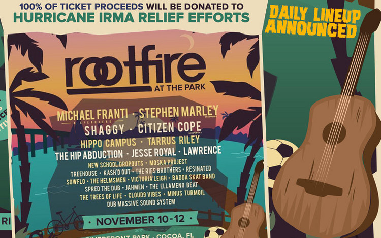 Rootfire At The Park To Give 100% of Ticket Proceeds To Hurricane Irma Relief Efforts