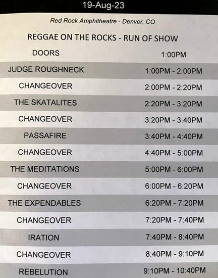 Reggae On The Rocks 2023