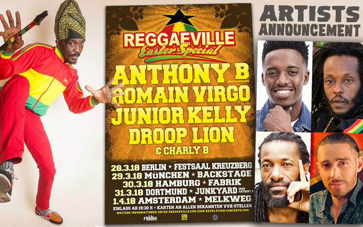 Anthony B, Romain Virgo & Junior Kelly @ Reggaeville Easter Special 2018