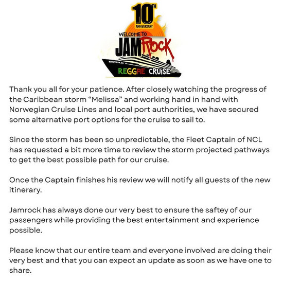 Welcome To Jamrock Reggae Cruise 2025