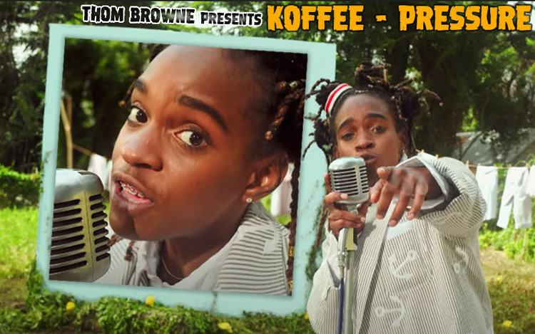 Koffee & Thom Browne Team up for Pressure Video