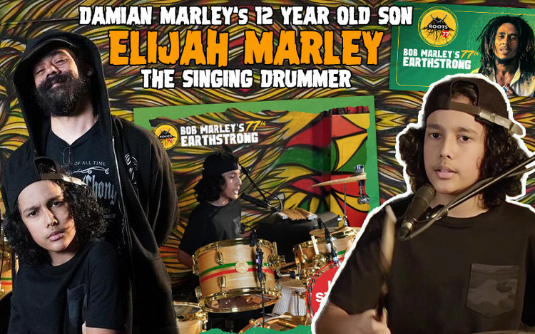 Elijah Marley - The Singing Drummer | Damian Marley's 12 Year Old Son @ Marley Earthstrong Celebration