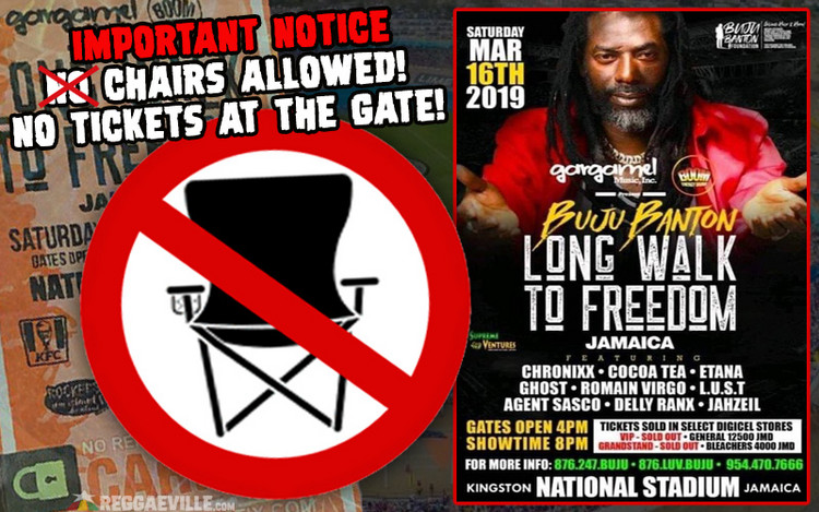 Update: Chairs Allowed @ Buju Banton's Long Walk To Freedom Concert in Kingston, Jamaica 2019