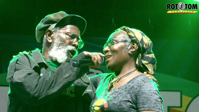 Burning Spear introduces his wife Sonia Rodney on stage @ Rototom Sunsplash 2023