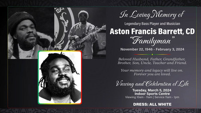 Celebration of Life for Aston 'Family Man' Barrett - Kingston, Jaimaica (Live Stream)