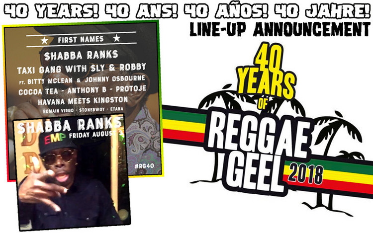 Reggae Geel Announces First Names for 40th Anniversary 2018