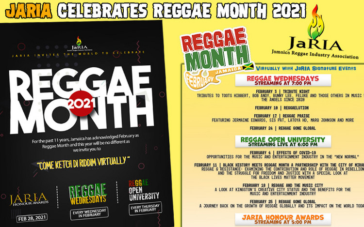 Jamaica Reggae Industry Association (JaRIA) celebrates Reggae Month 2021 with Signature Events