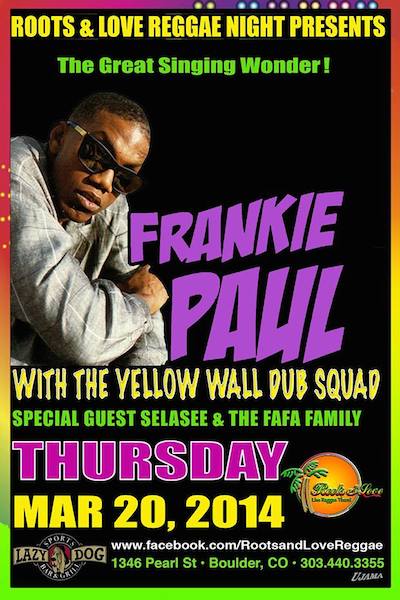 Frankie Paul 3/20/2014