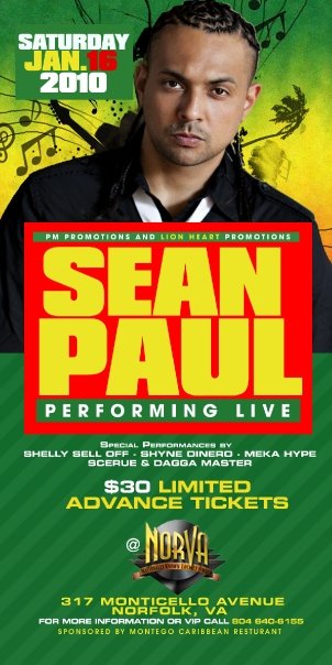 Sean Paul 1/16/2010