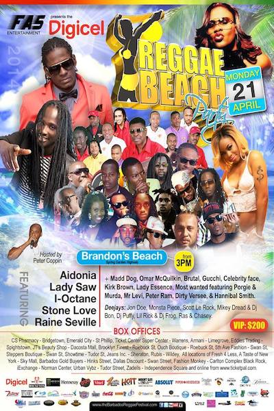 Barbados Reggae Beach Party 2014