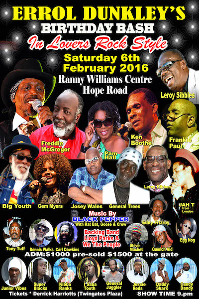 Errol Dunkley Birthday Bash 2016