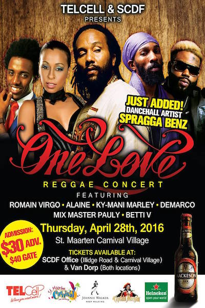 One Love Reggae Concert St. Maarten 2016