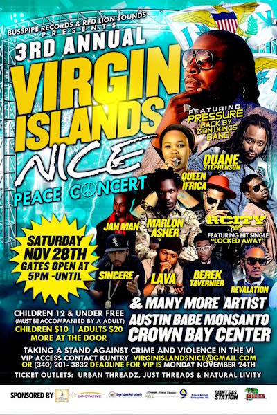 CANCELLED: Virgin Island Nice Peace Concert 2015