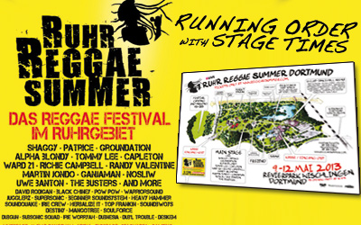 Ruhr Reggae Summer: Running Order & Stage Times