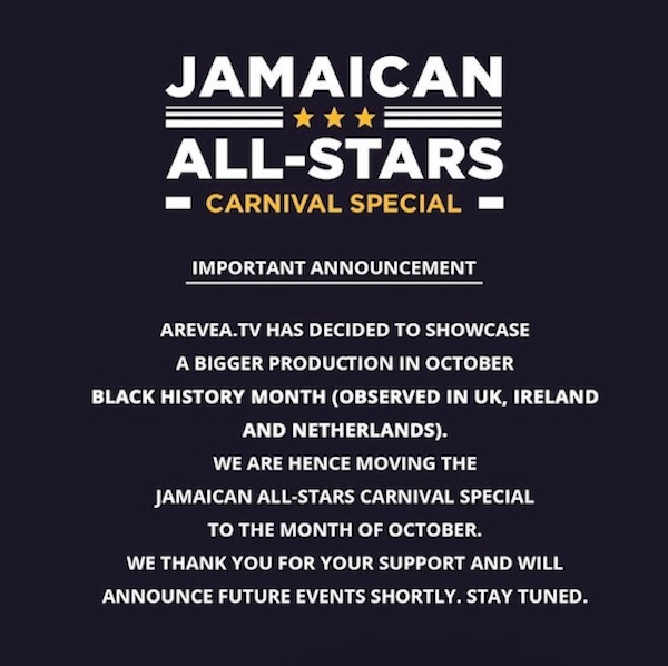 CANCELLED: Jamaican All-Stars Carnival Special 2020