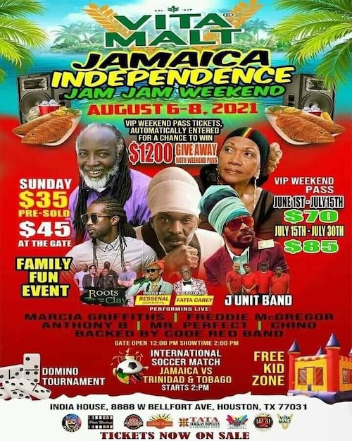 Jamaica Independence Jam Jam Weekend 2021