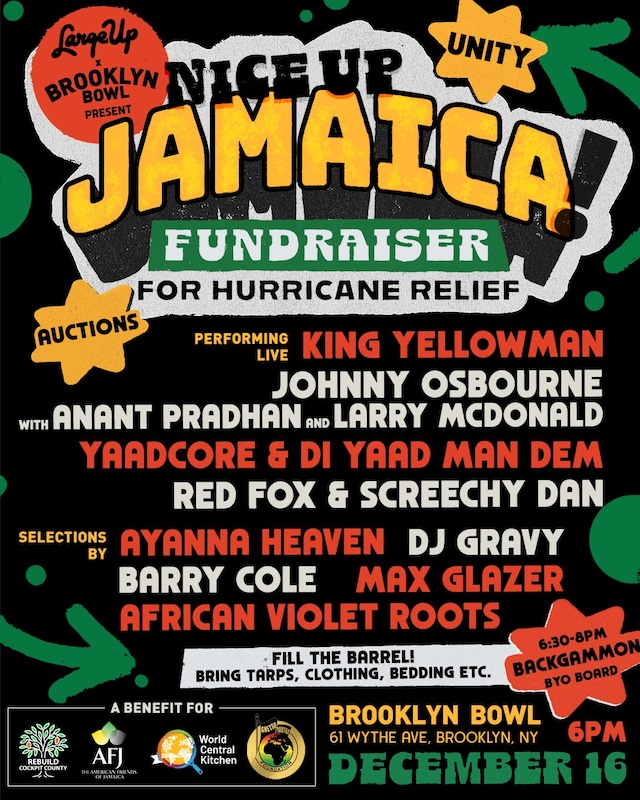 Nice Up Jamaica - Fundraiser for Hurricane Relief 2025
