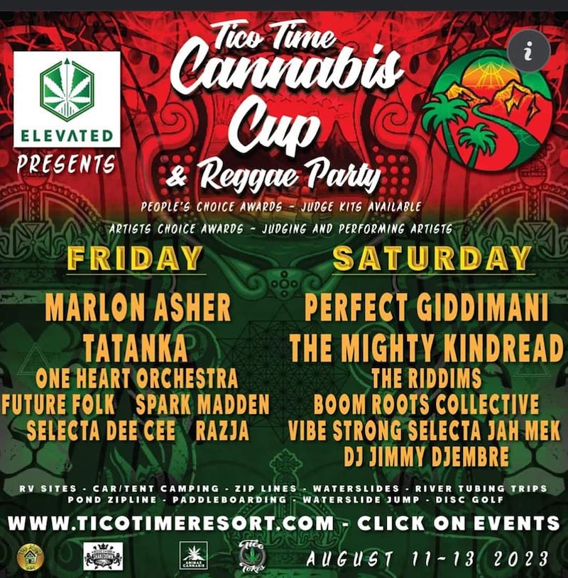 Tico Time Cannabis Cup & Reggae Party 2023