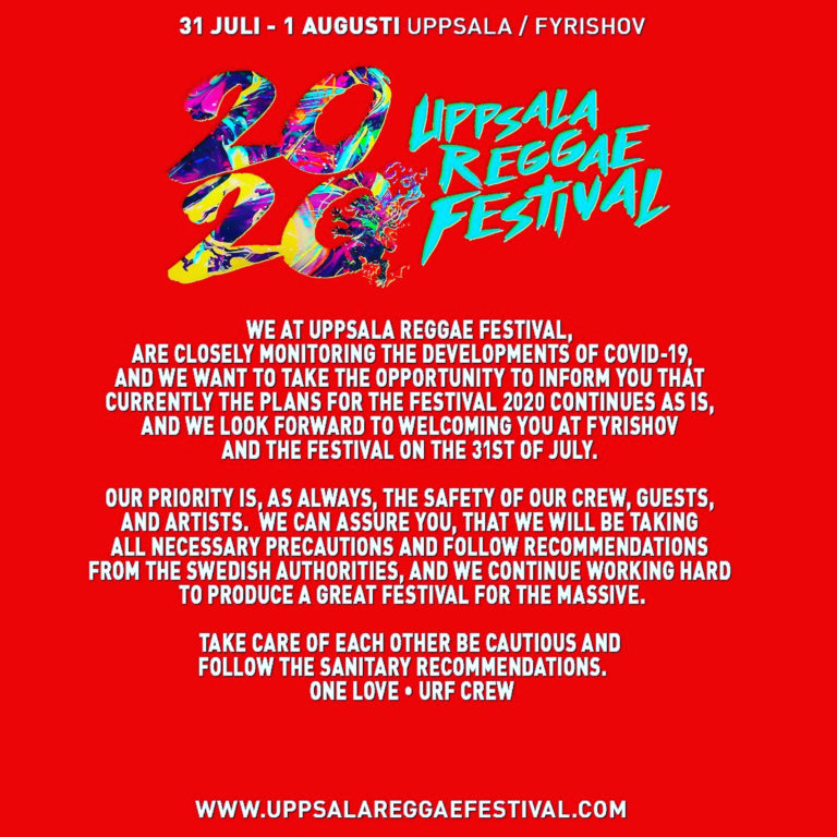 CANCELLED: Uppsala Reggae Festival 2020