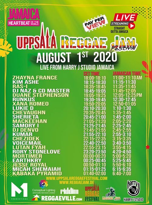 Uppsala Reggae Jam Festival 2020 - Live Stream from Harry J Studio Jamaica