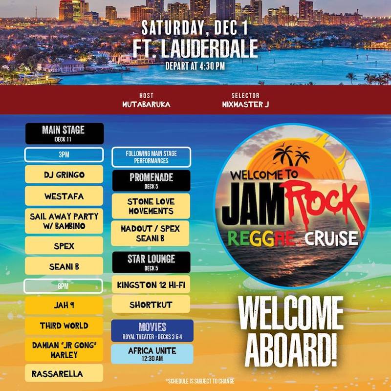 Welcome To Jamrock Reggae Cruise 2018