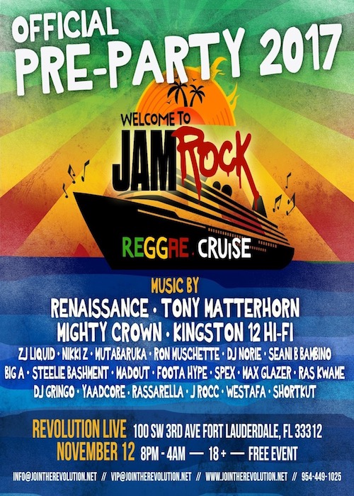 Welcome To Jamrock Reggae Cruise - Pre-Party 2017