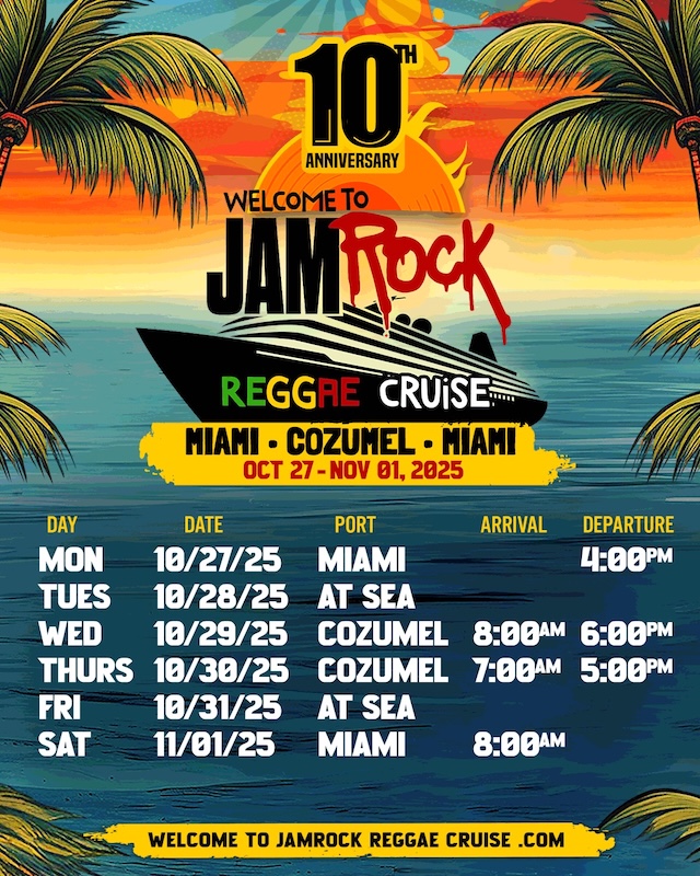 Welcome To Jamrock Reggae Cruise 2025