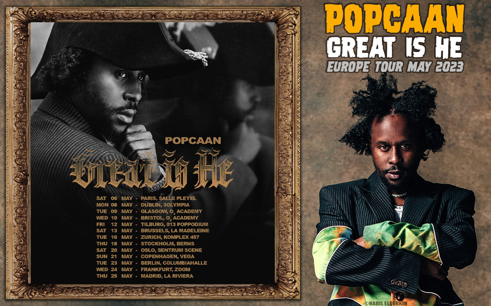 CANCELLED: Popcaan Announces 'Great Is He' Europe Tour - May 2023