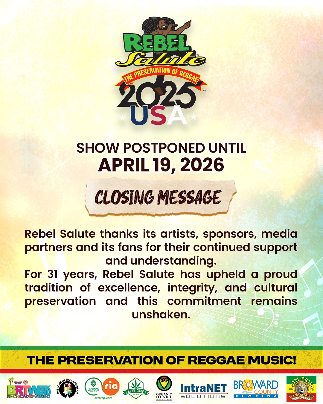 POSTPONED: Rebel Salute - USA 2025
