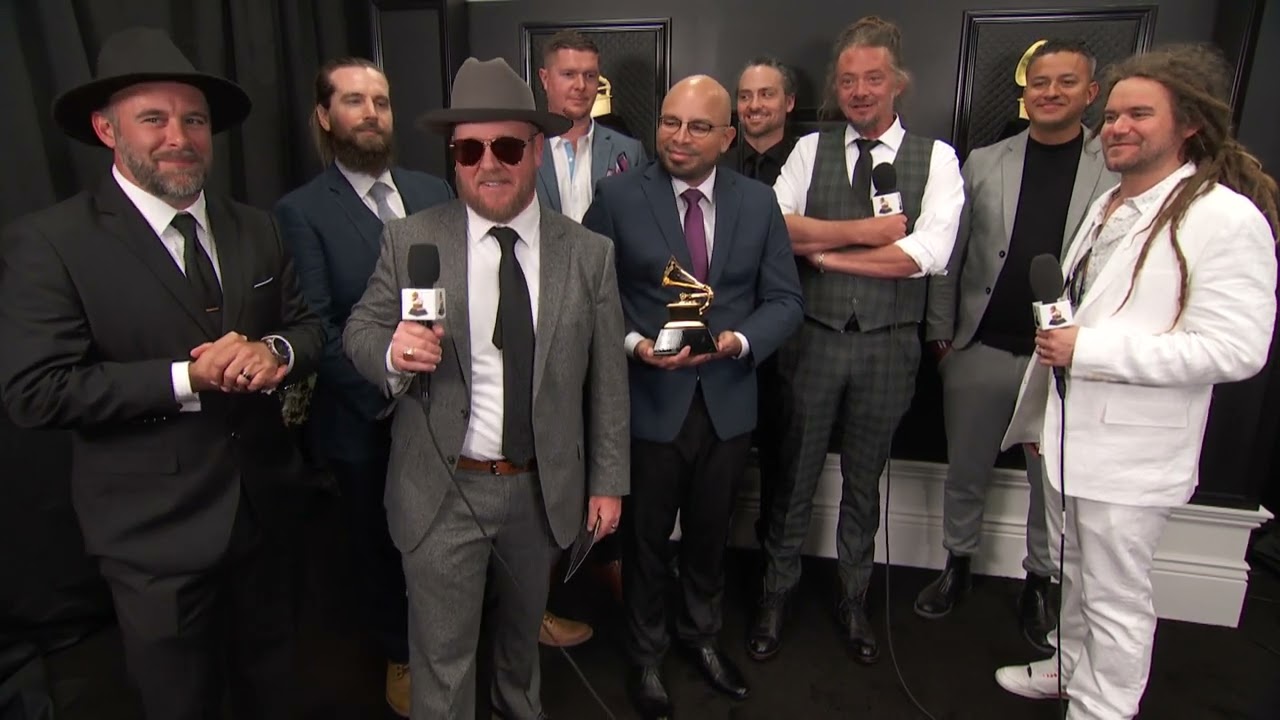 SOJA Backstage At The 2022 GRAMMYs After Their Win For BEST REGGAE ALBUM [4/3/2022]