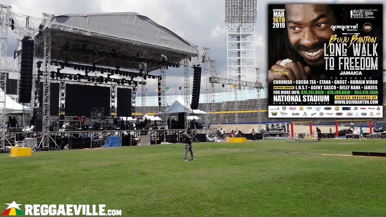 National Stadium in Kingston, JA getting ready for Buju Banton’s Long Walk To Freedom Concert 2019 [3/15/2019]