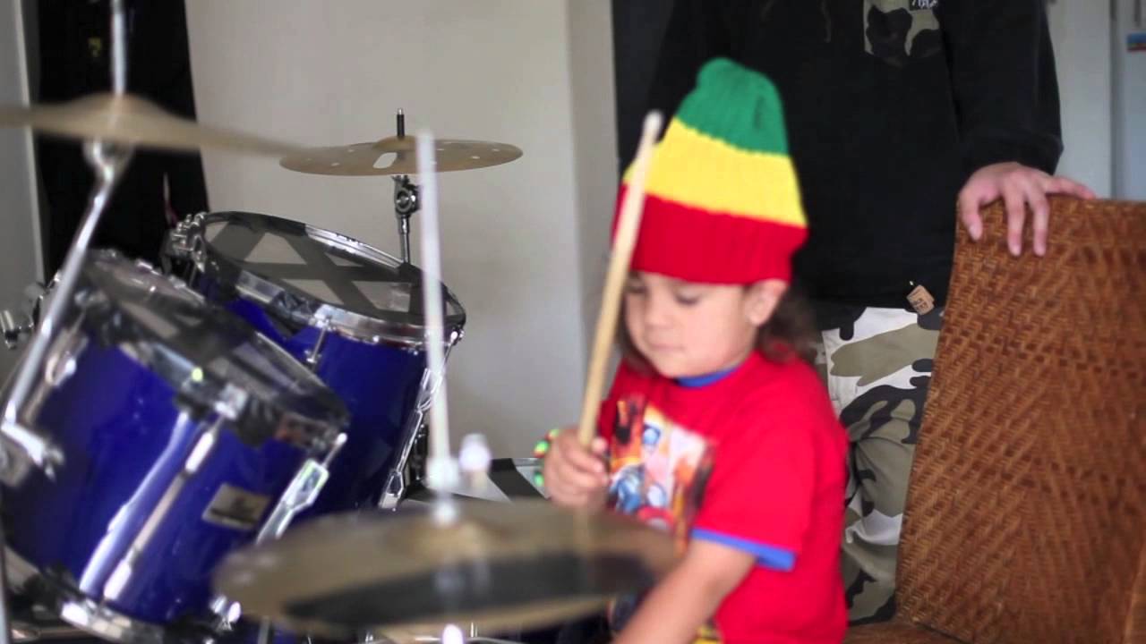 4 Year old Shem playing Reggae Drums [8/15/2014]