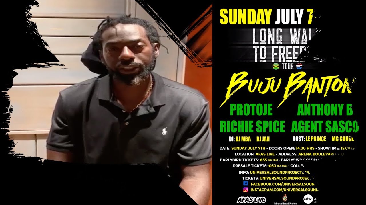 Buju Banton @ Long Walk To Freedom - Amsterdam (Trailer) [5/3/2019]