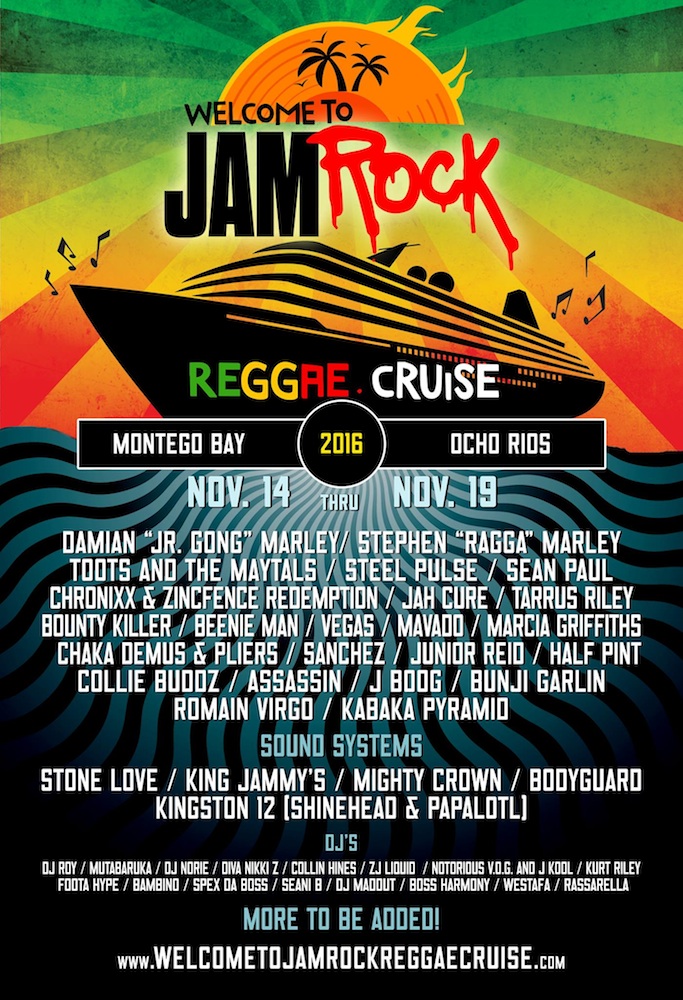 Line-Up Day by Day - Welcome To Jamock Reggae Cruise 2016