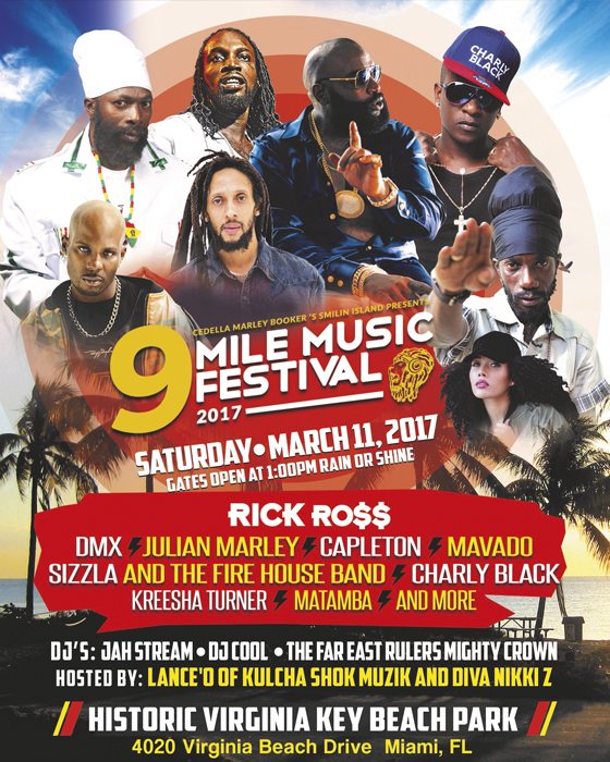 Julian, Stephen & Damian Marley, Sizzla, Capleton, Mavado @ 9Mile Music Festival 2017