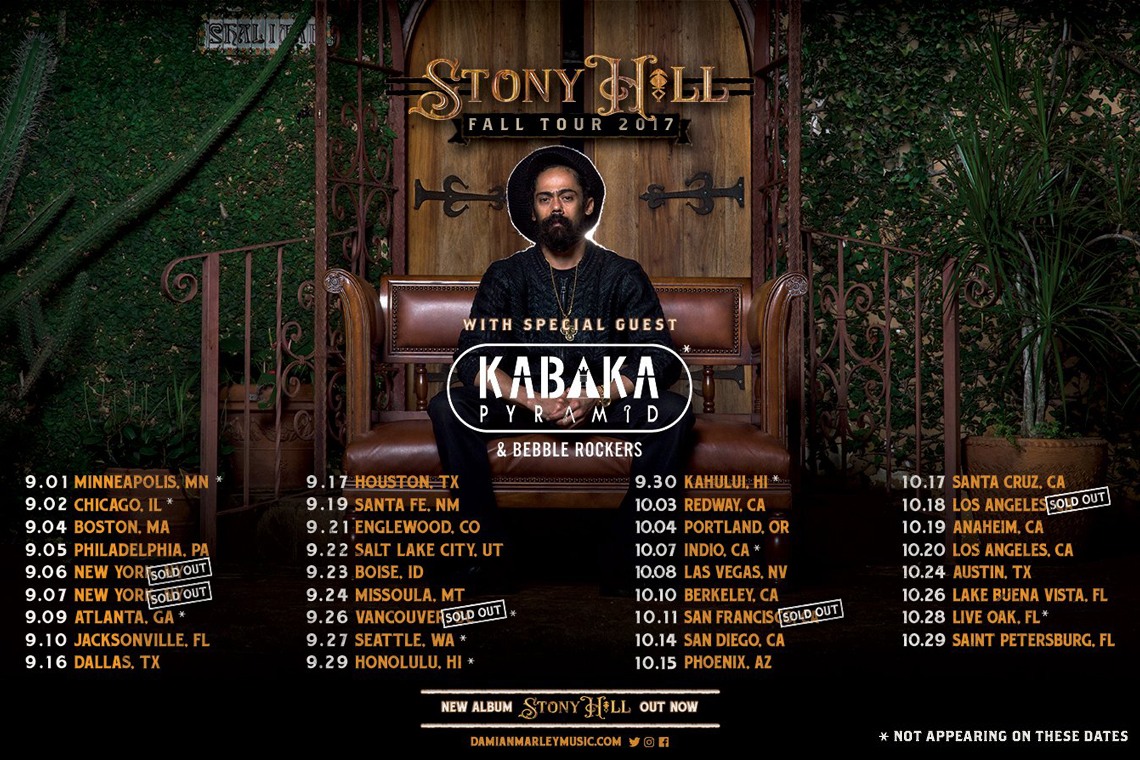 Damian Marley & Kabaka Pyramid in Redway, CA @ Mateel Community Center