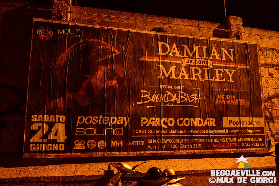 Damian Marley, BoomDaBash & Heavy Hammer in Gallipoli, Italy @  Parco Gondar