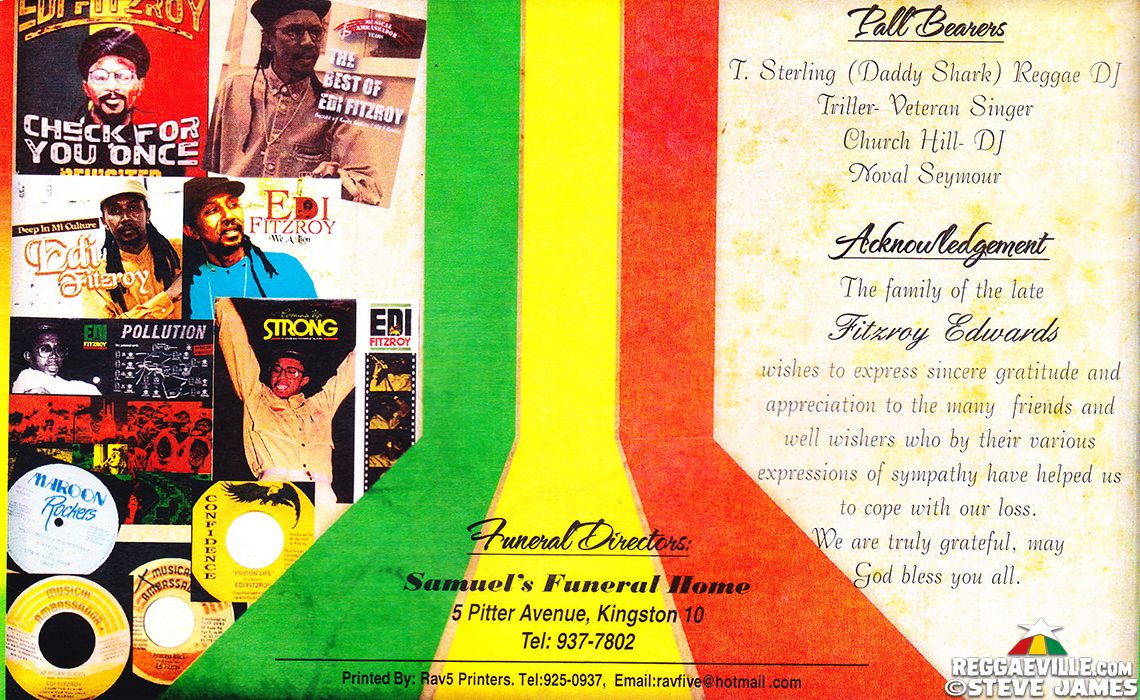Edi Fitzroy Funeral in Portmore, Jamaica