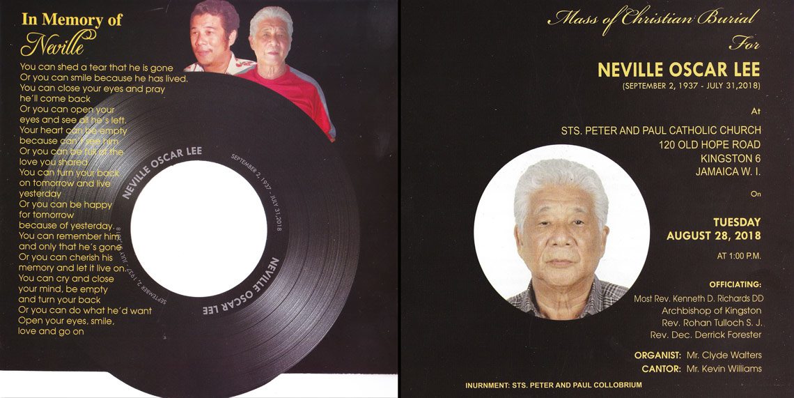 Neville Lee - Mass of Christian Burial