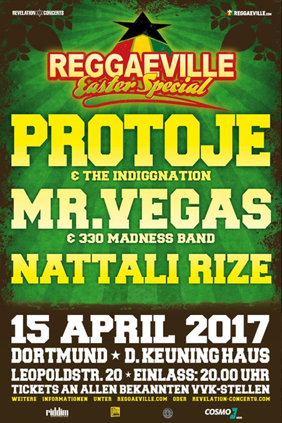 Protoje, Mr.Vegas & Nattali Rize in Dortmund, Germany @ Dietrich-Keuning-Haus