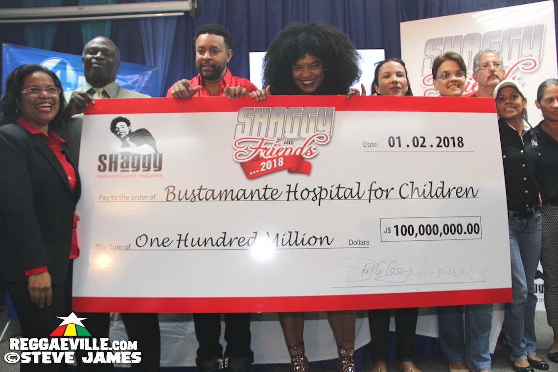 Shaggy Presents J$100 Million Cheque To Bustamante Hospital For Children