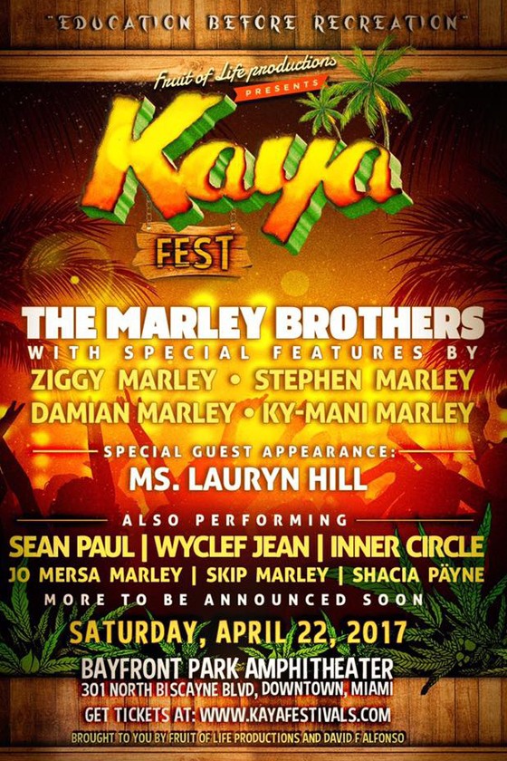 Sean Paul, Lauryn Hill, Inner Circle, Cultura Profetica & Bunji Garlin @ Kaya Fest 2017