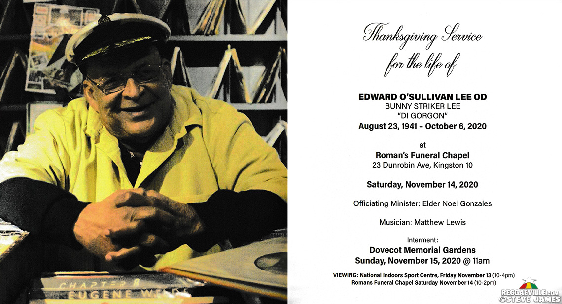 Bunny Striker Lee - Thanksgiving Service